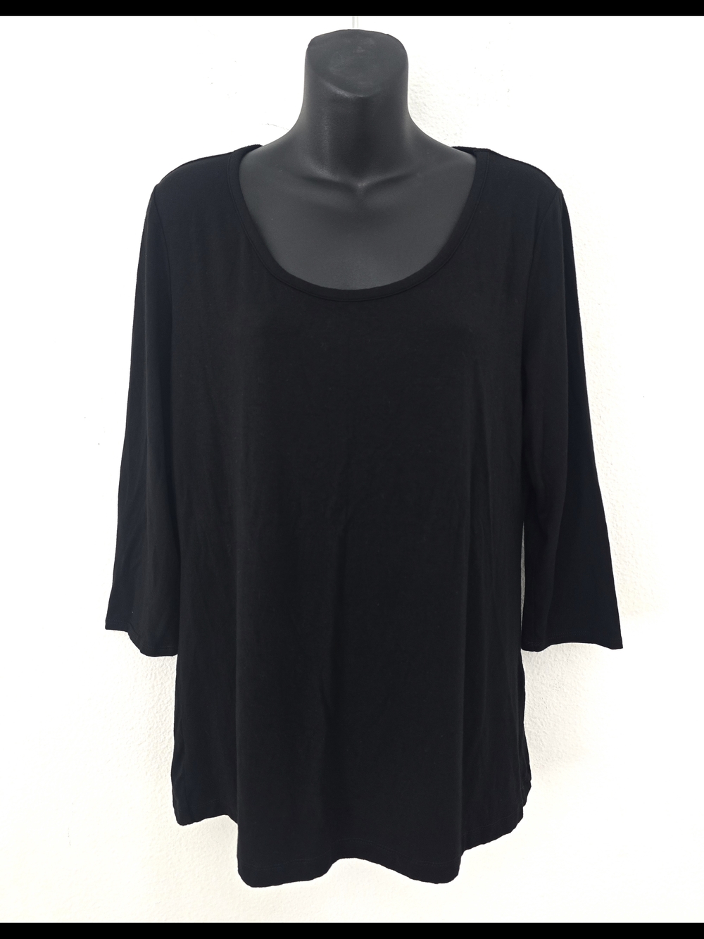 Apostrophe Black Scoop Neck Women's Top